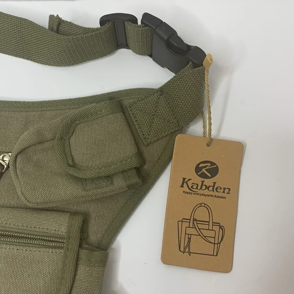 Kabden | Green Canvas Outdoor Tactical Fishing Waist Leg Bag | Military Travel - Picture 8 of 13